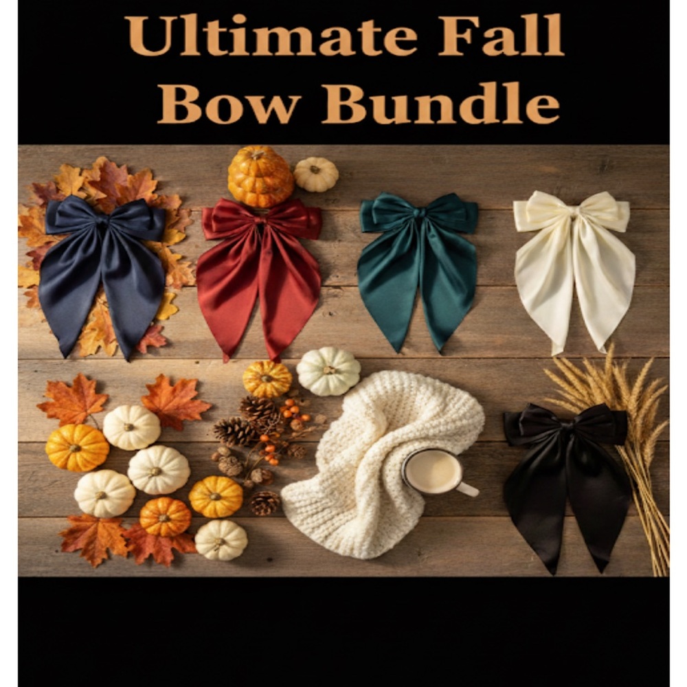 Fall Bow Bundle XL Fancy Satin Bows women, kids